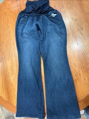 Indigo Blue Dark Blue Wide-Leg Flare Jeans